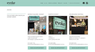 Evoke Hair   Makeup Salons   Locations and Contact Information